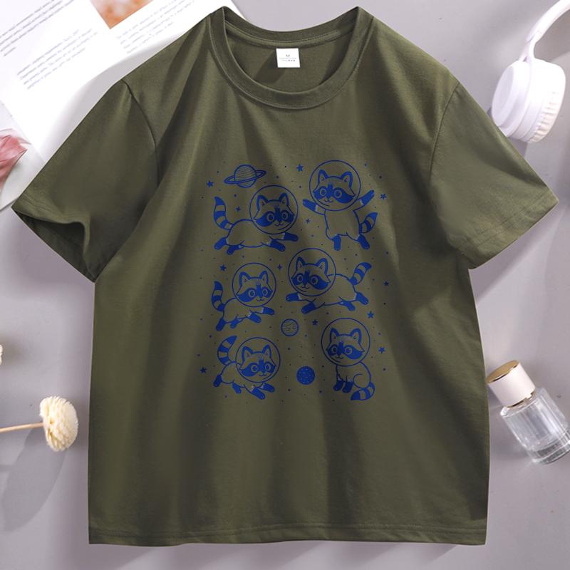 Raccoon Printed Tshirt SpringSummer Womens Unisex 2026 New Fun Trendy Top Neutral Short Sleeve Comfortable Tshirt Tops