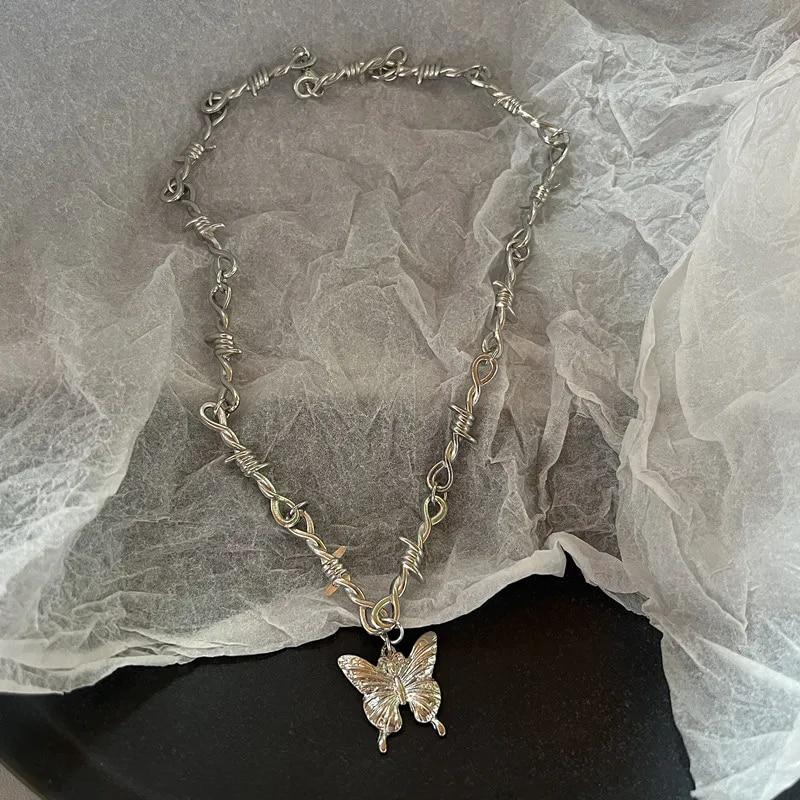 Ретро готический крест с вишней, летняя подвеска, ювелирное ожерелье, серебряное ожерелье в стиле панк, модные очаровательные массивные ювелирные изделия Y2k