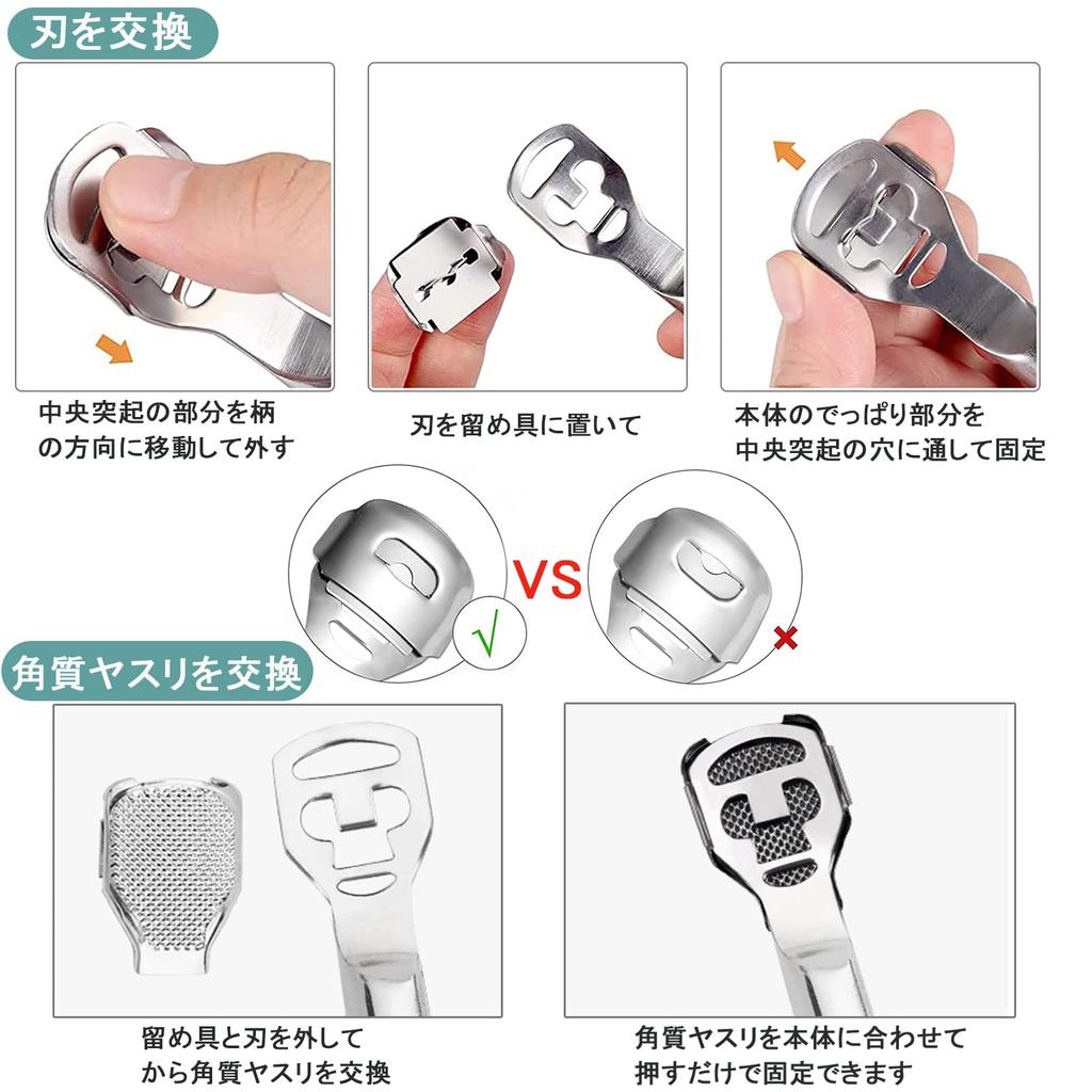 DFsucces Callus Stainless Callus Removes Dirt from the Soles of Your Callus Includes 10 Replacement Blades Remover, Steel, Care, Feet, Cutter,