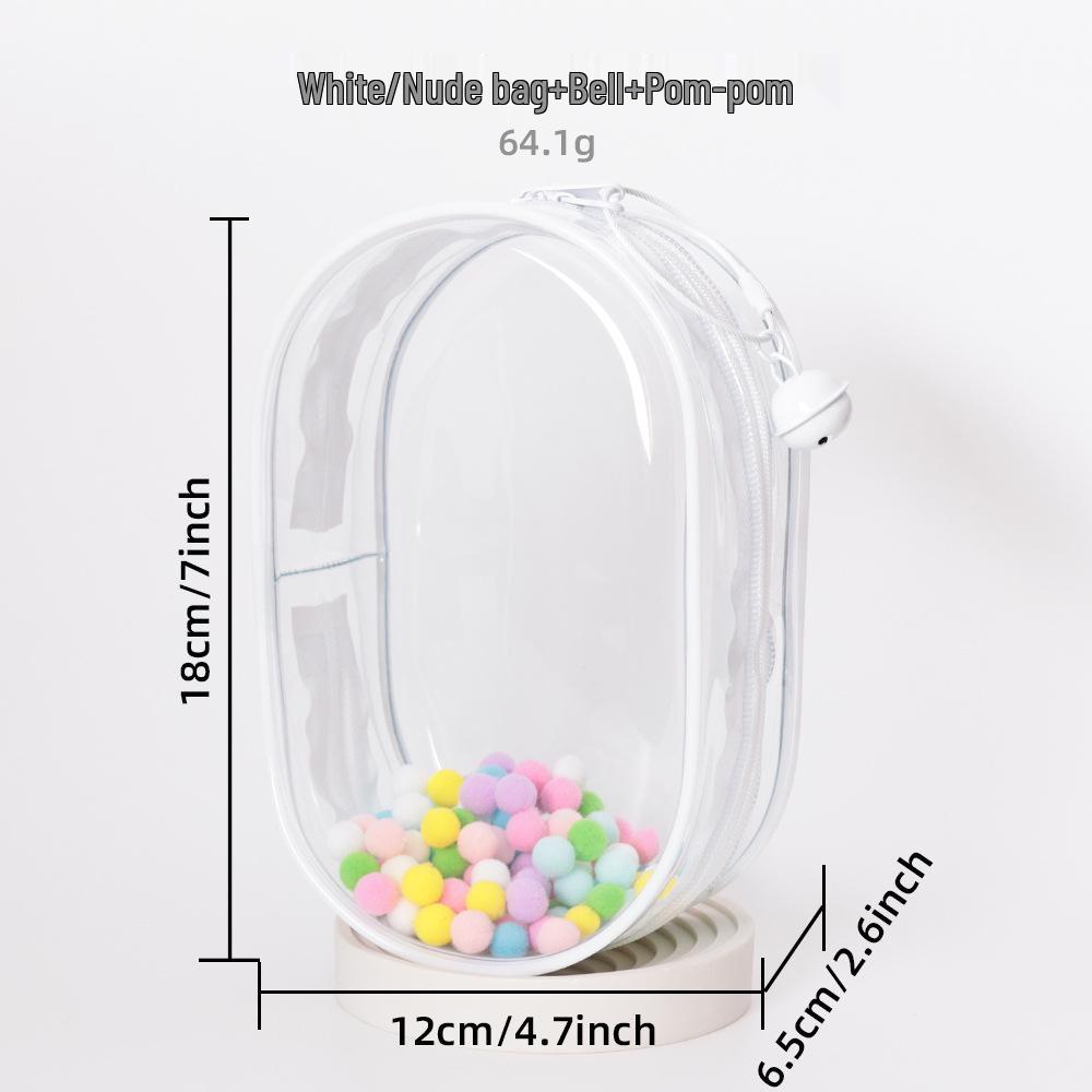 High-Transparency Thickened PVC Cotton Doll Storage Bag - Dustproof, Cute, Hanging, Transparent Q Round Design