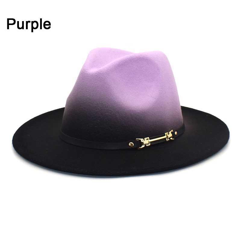 Шапки с градиентом цвета. Мужская и женская фетровая джазовая панама.