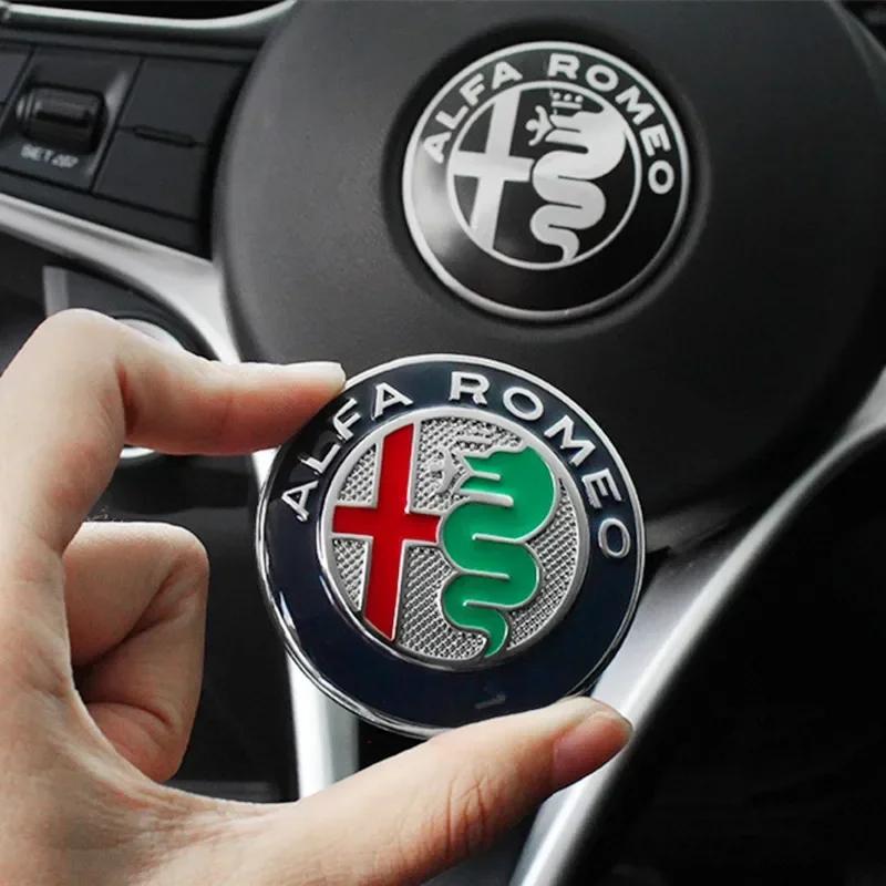 UHNPV1 TFLGX1 1Pc 40mm Car Steering Wheel Logo Badge Sticker for Alfa Romeo Mito Giulia Giulietta 147 156 166 159 Stelvio Sportiva 4C 8C GT