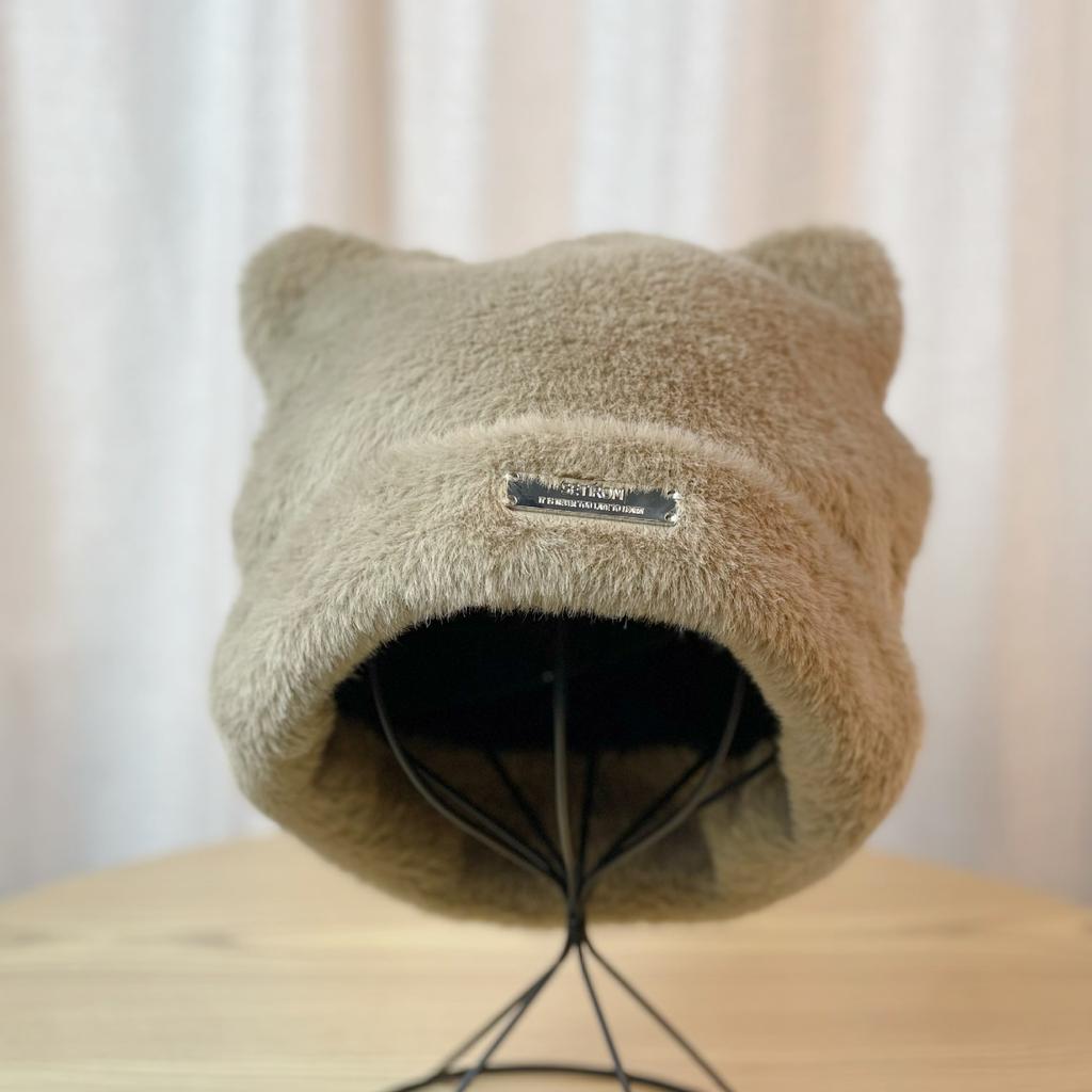 Новая шапка-медведь женская зимняя плюшевая теплая шапка-баотоу в корейском стиле модная вязаная шапка-панама теплая и ветрозащитная