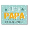 [A3380] - Ceramic Magnet 'Papa' Blue (Super Dad Limited Edition! ) - 8x6cm