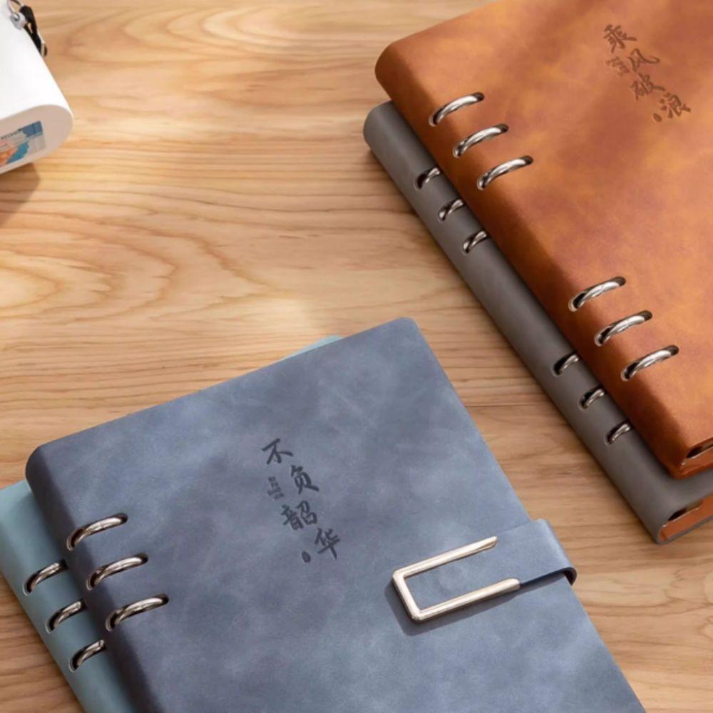 Detachable Metal Clip Loose Leaf Notebook 100 Sheets Refillable Notebook Writing Diary Office Use