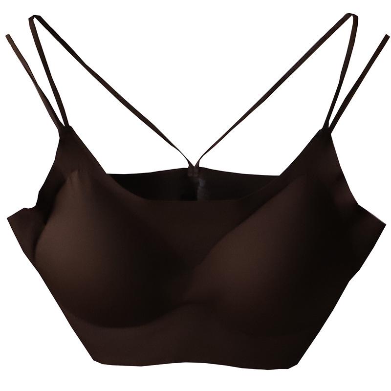 2025 Summer Korean Style Women's Push-up Wireless Cross Back Seamless Bra