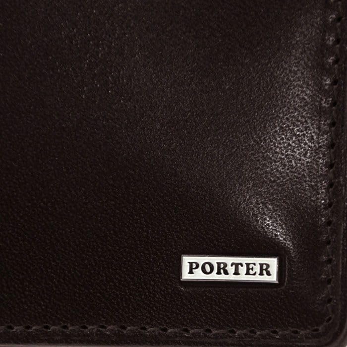 Porter Leather Sheen Bifold Wallet Men's (Black)