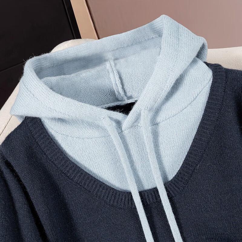 Женский свитер с капюшоном в стиле колор-блок, имитирующий двойку