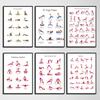 Morning Yoga Routine Canvas Painting Exercise Yoga Poses Posters and Prints Modern Wall Art Picture for Gym Yoga Studio Decor