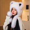 New Cute Cat Ear Hat Imitation Fox Hair Ear Hat Winter Age Reduction Fashion Face Small Hat Lei Feng Hat Women's Hat