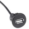 1Pc 1M Car Dash Board Mount Usb 2.0 Male To Female Socket Extension Panel Cable