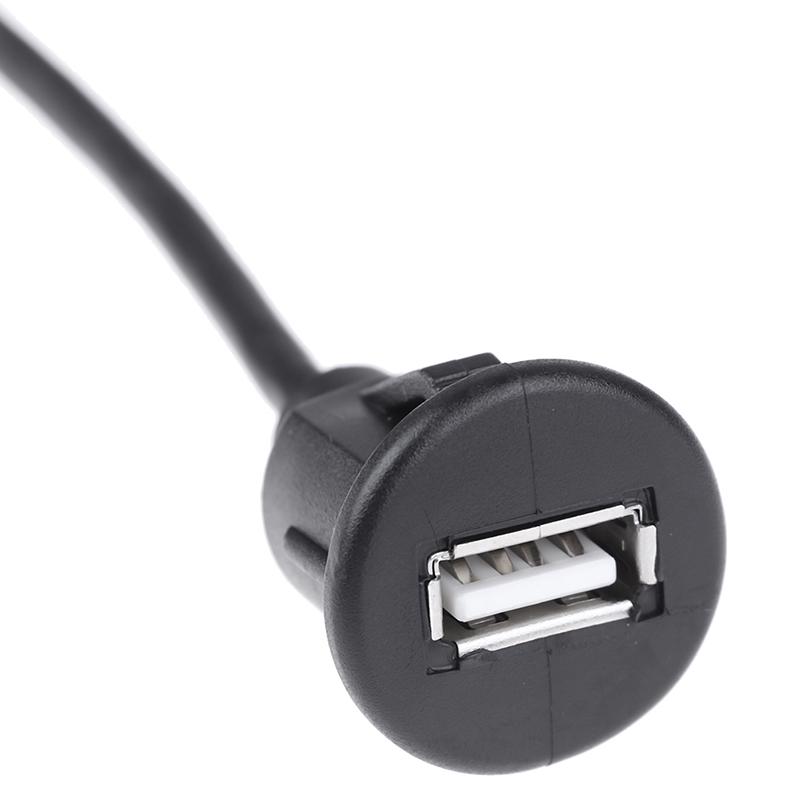 1Pc 1M Car Dash Board Mount Usb 2.0 Male To Female Socket Extension Panel Cable