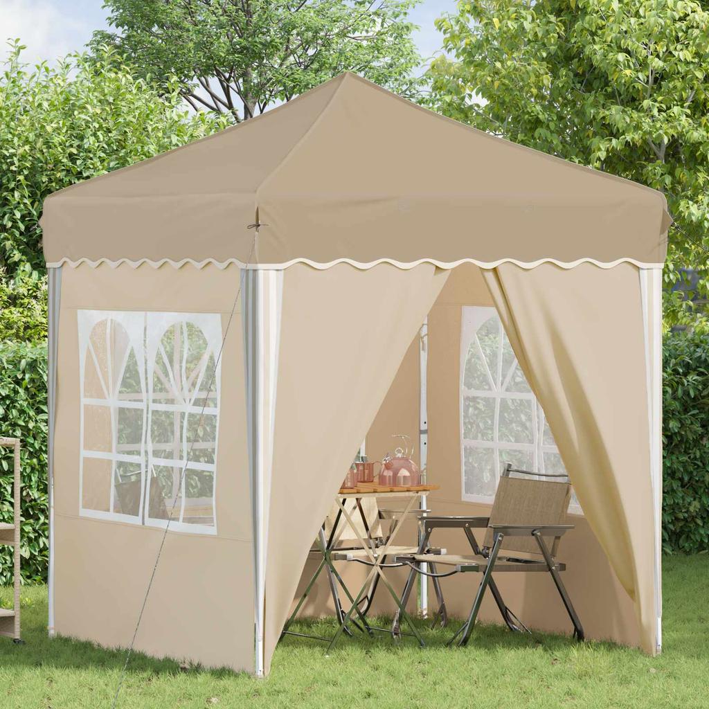 Pop up Party Tent 195 x 195 x 245 cm Cream Oxford Fabric