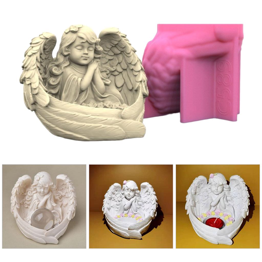 Силиконовые формы для подсвечников, формы для подсвечников, силиконовый материал в форме девушки ангела, форма для подсвечника, идеально подходящая для поделок
