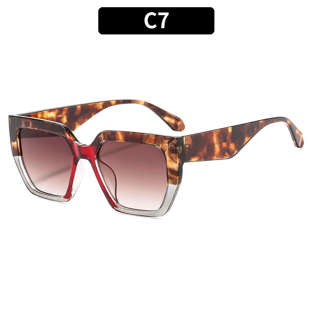 European And American Fashion New Large Frame Casual Simple Sunglasses Trendy Personalized Versatile Sunglasses Anti-Blue Flat Glasses