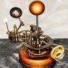 Brass Orrery 43.18 Cm Retro Mechanical Model of Solar System Nautical Sun Earth and Moon Orrery with Wooden Base