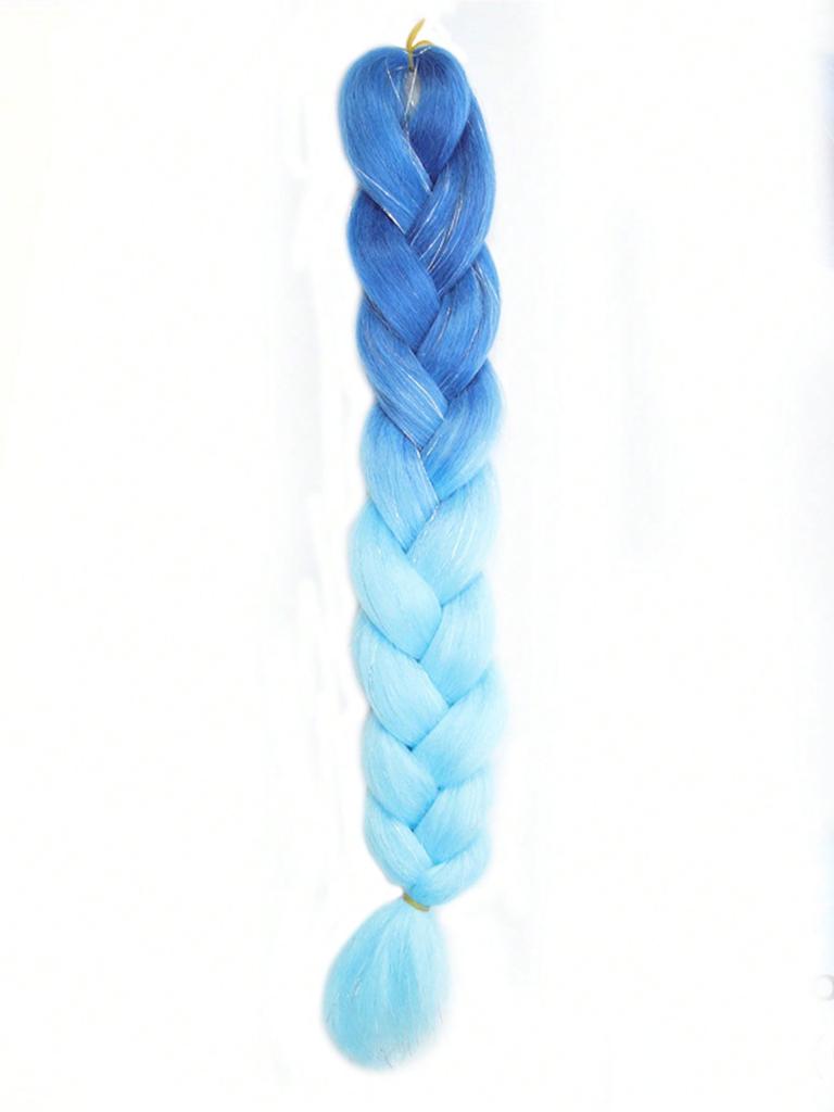 24-дюймовые синтетические волосы для плетения, микс, мишура, блестки, фиолетовые, светло-фиолетовые, синтетические волосы для наращивания, большие косички, 1 шт.