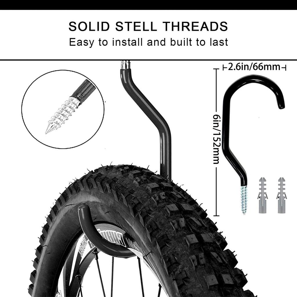Сверхпрочный металлический крюк 5 размеров Крюки-органайзер для гаража Настенный держатель для велосипеда Противоскользящий крюк для хранения Лестницы Садовый инструмент
