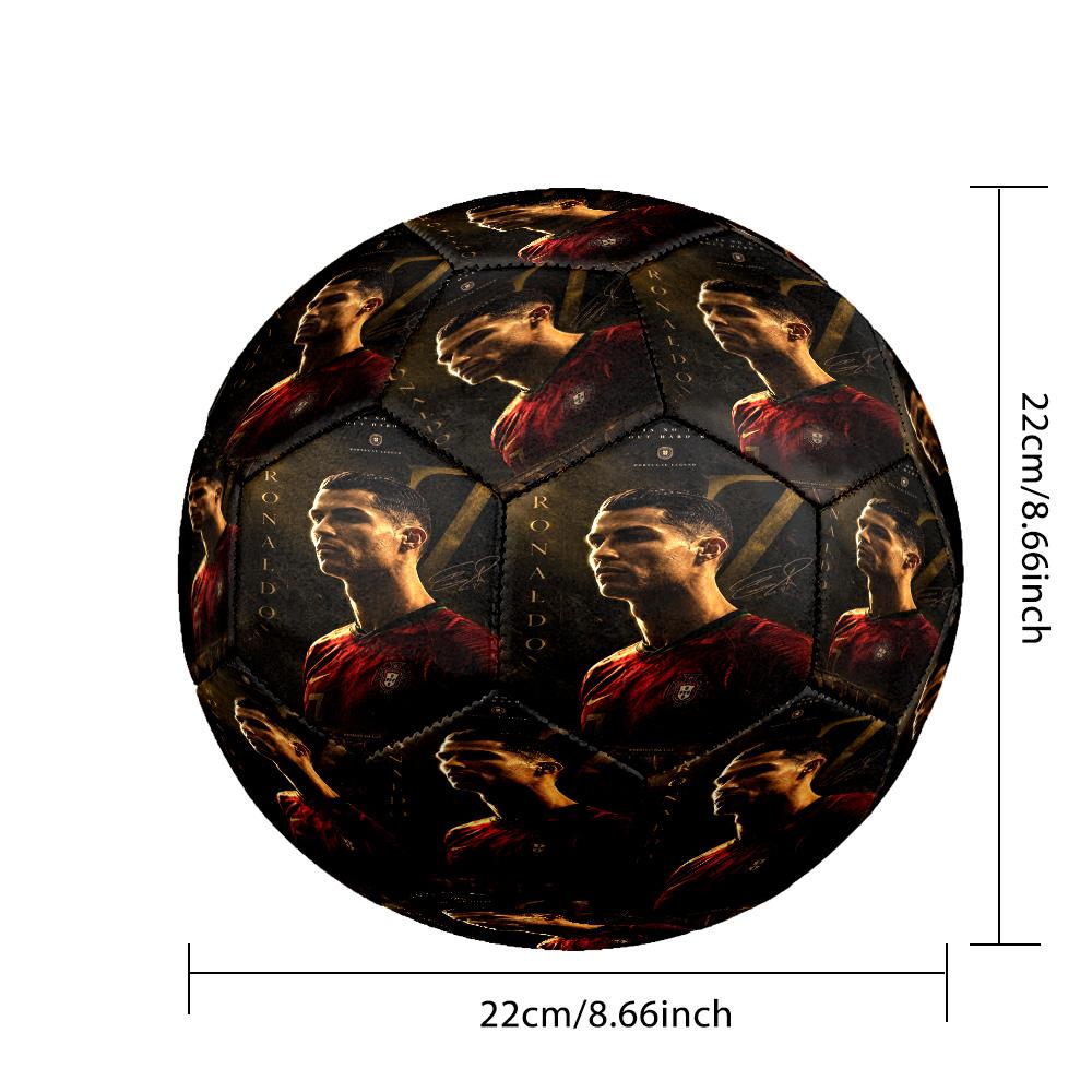 Ronaldo's Juventus Action Size 5 Soccer Ball Machine-Stitched Indoor/Outdoor Training and Matches Perfect Commemorative Gift for Soccer Lovers