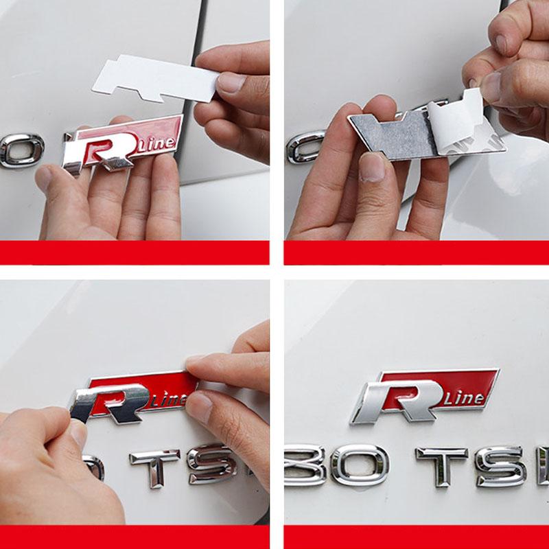 AABKX1 Metal Car Front Grill Emblem Badge for Volkswagen VW Rline Jetta Beetle CC Golf Passat GTI GTD MK3 MK5 Touareg Scirocco Lavida