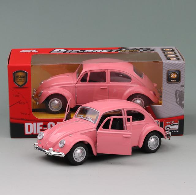 Классический 1967 Volkswagen VW Classic Beetle Bug, винтажный масштаб 1/36, литой под давлением металл, модель автомобиля с откидной спинкой, игрушка для подарка/детей