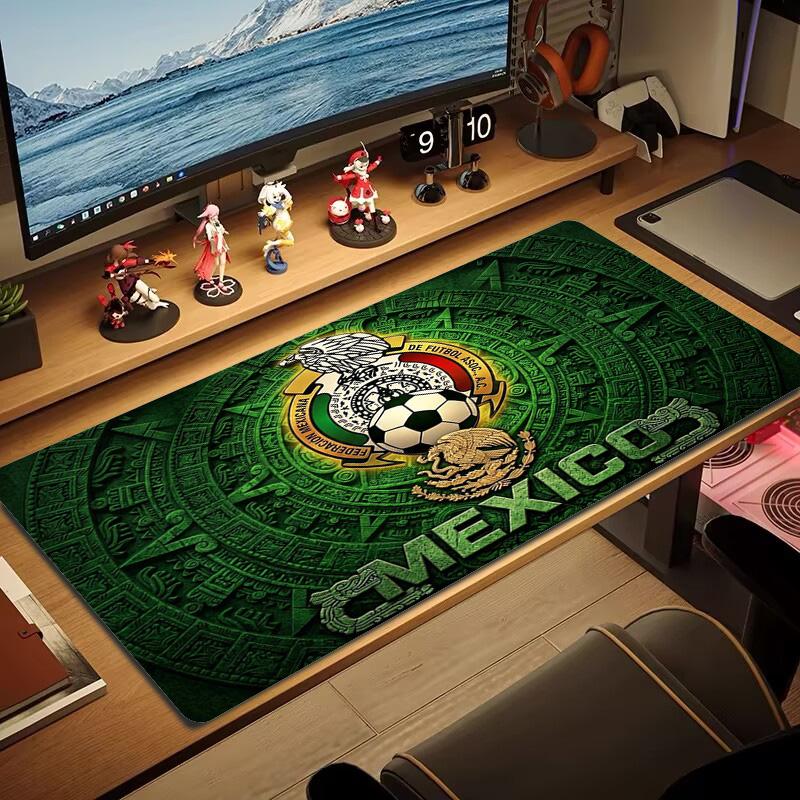 Mexican Football Federation Color Mouse Pad Large Gaming Table Cushion Non-slip Laptop Tablet Big Mousepad XXL Mat Mini PC Playmat With Lock edge
