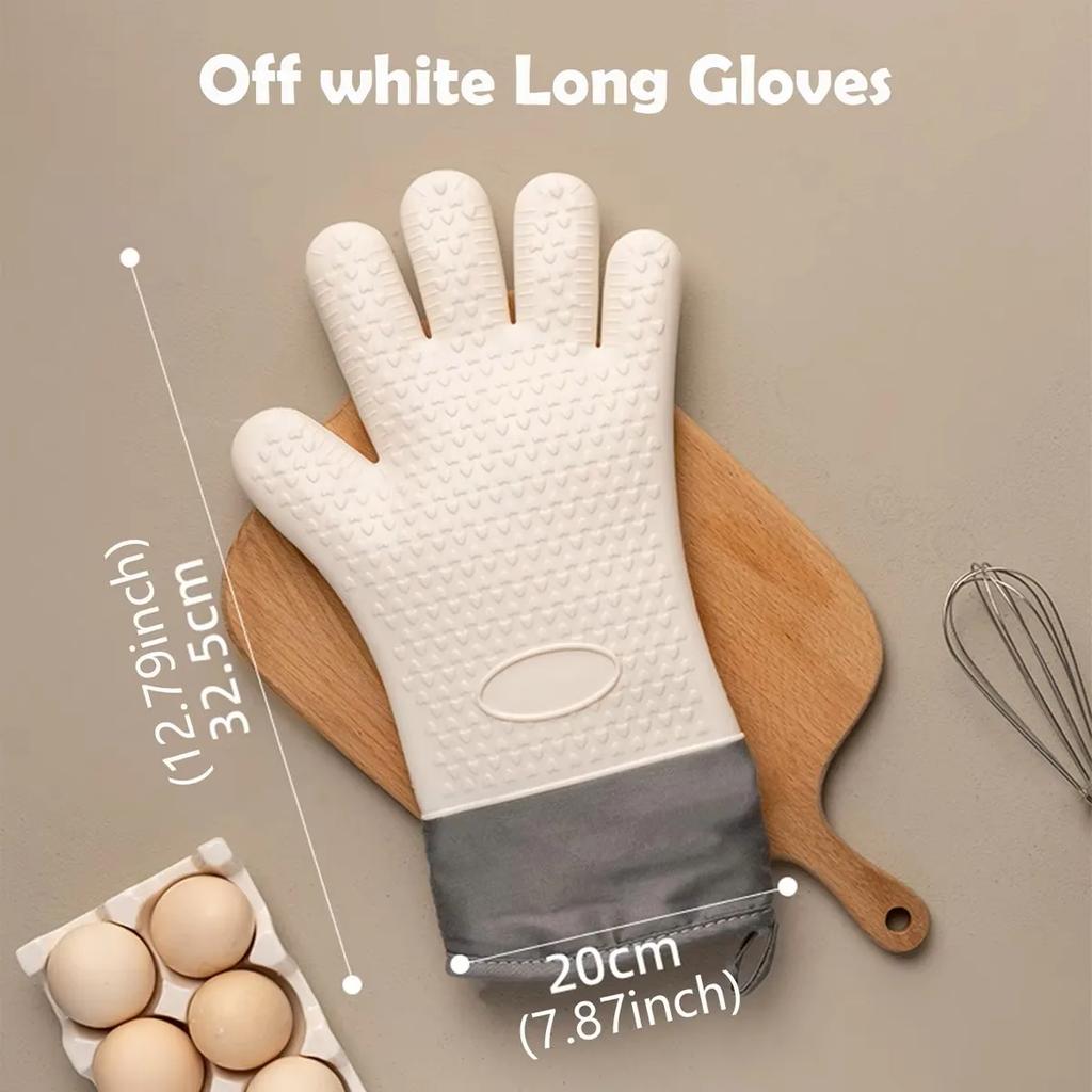 Anti-scald Thickened Silicone Gloves Heat Resistant Microwave Oven Baking Gloves BBQ Gloves Anti-slip Heat Insulation Mitts