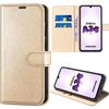 Protective Case - BOOLING - for Samsung Galaxy A34 5G - Golden Leather Effect - Viewing Stand - Shockproof