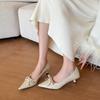 Gentleness • Rice Apricot Bow High Heels Women's New Spring and Summer Patent Leather Shoes