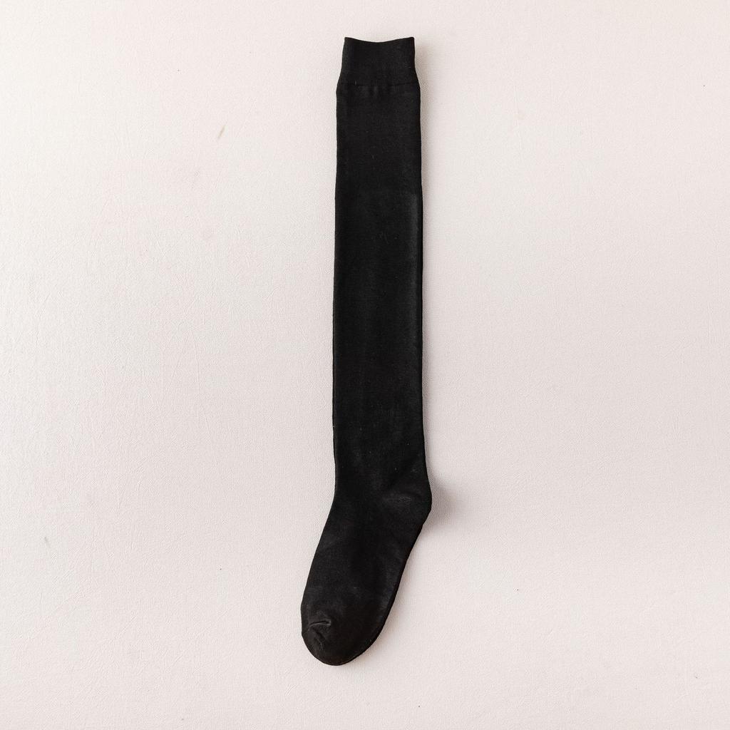 Black And White Socks Women'S Autumn And Winter Tube Socks Japanese Solid Color Calf Socks Cotton Korean Version Knee Socks Zhuji Socks Wome