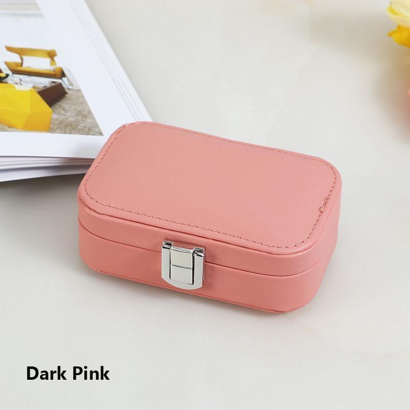 Мини-органайзер для ювелирных изделий из искусственной кожи, портативная портативная машинка для путешествий, футляр для хранения ожерелья, сережек и колец