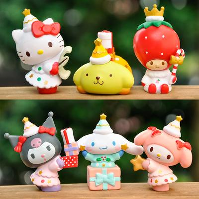 5/6 шт./Набор Игрушки Sanrio Моя Мелоди Куроми Аниме Фигурки Синнаморолл Каваи Кукла Милая Фигурка Действия Подарки на День Рождения для Детей