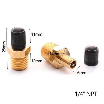 1/4 Npt 1/8 Npt Клапан заполнения баков воздушного компрессора Антикоррозийный латунный клапан Шредера (M) Автомобильный ниппель для накачивания шин