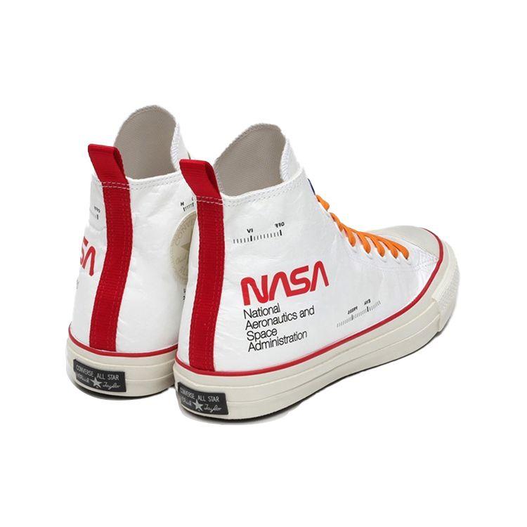 Converse NASA X Chuck Taylor All Star 100 High Top Canvas Sneakers Unisex Sneakers White Orange Red 31303591