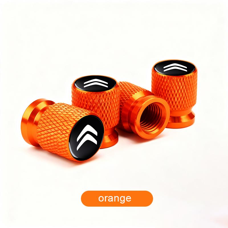 NRWH5 4pcs car tire valve caps, knurled design, aluminum tire air valve caps For Citroen C2 C3 C4 DS5 DS7 Xsara Berlingo Saxo Picasso
