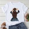 Flower Pretty Girl Fashion Trend Oversized Tops Custom T-Shirt Kawaii O-Neck Tshirt Soft Clothes For Women Female Tee-Shirt