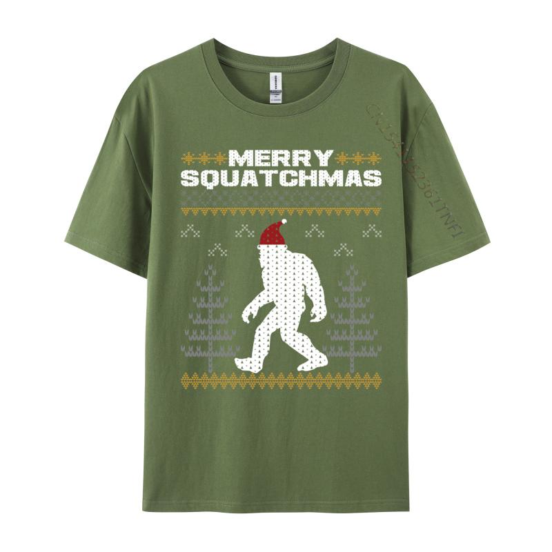 Merry Squatchmas Bigfoot Ugly Christmas Sweater TShirt New Coming Unisex T Shirt All Cotton T Shirt Casual TeeShirt