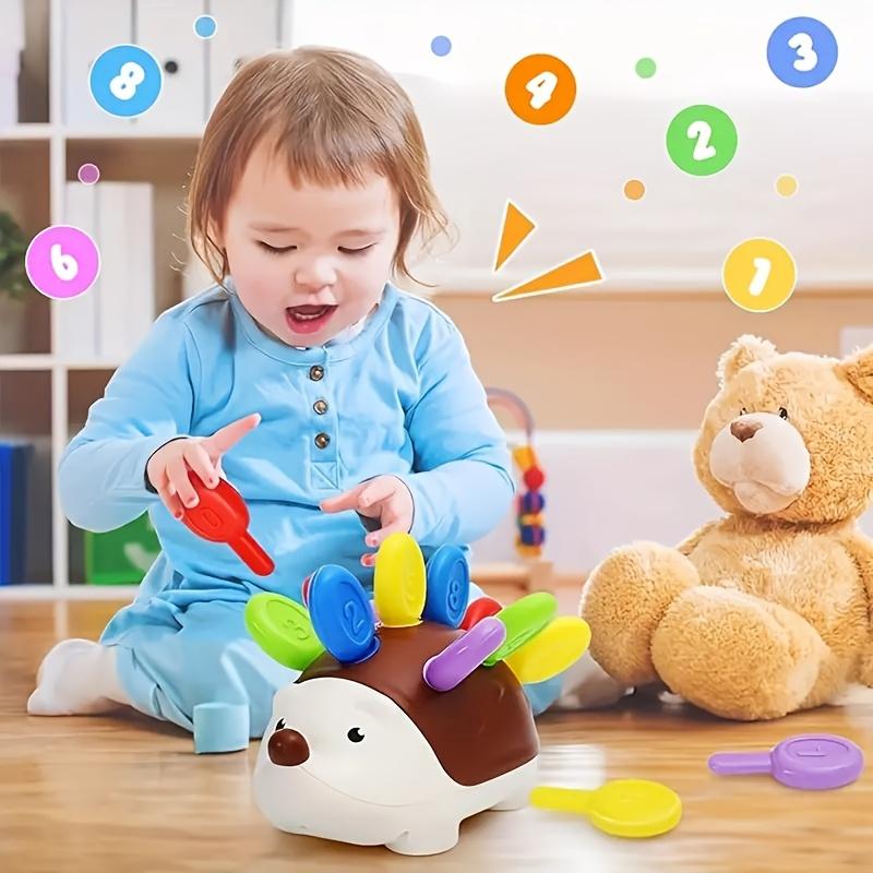 1 шт. Интерактивный ежик, игрушка для развития мелкой моторики для малышей, прочный пластик, сенсорная игра с разноцветными щипцами, улучшитель координации рук и глаз