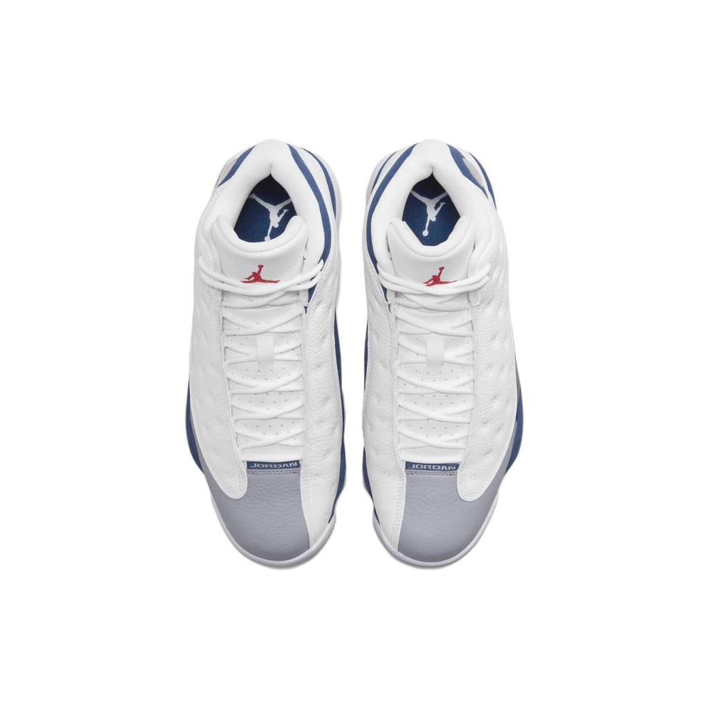Air Jordan 13 Retro French Blue Мужские кроссовки Белые огненно-красные светло-стальные серые 414571-164
