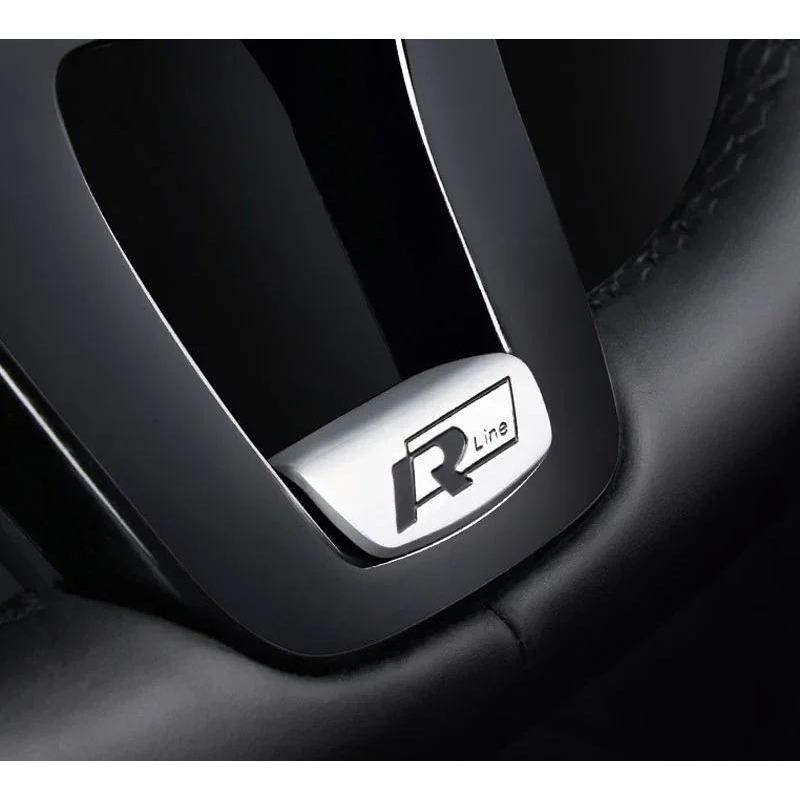 3D алюминиевый сплав Rline эмблема значок рулевого колеса автомобиля логотип наклейка аксессуары для GTI Polo Golf Passat Scirocco Jetta Beetle