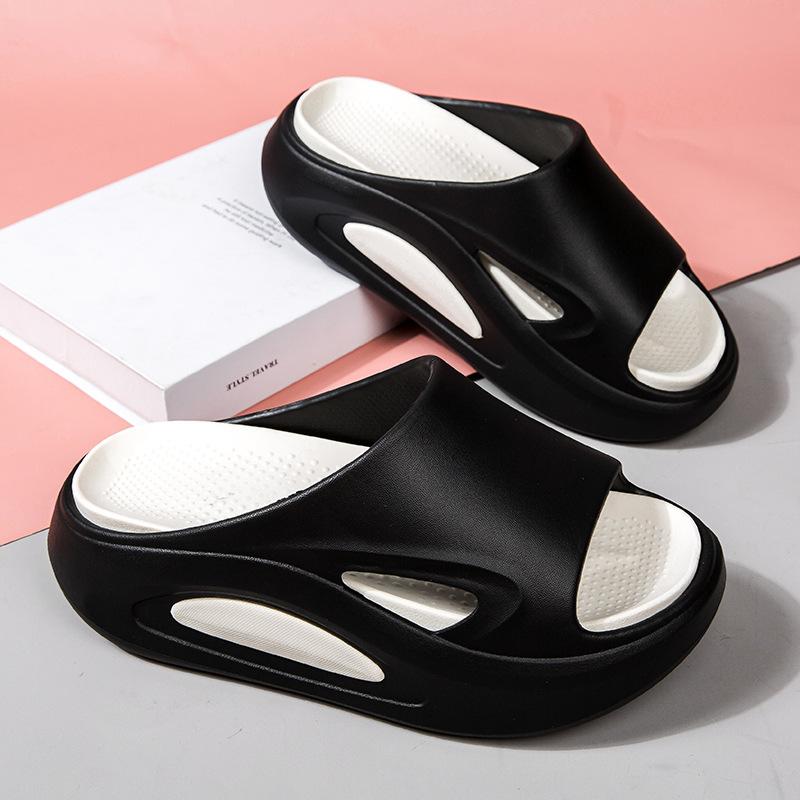 Модные женские тапочки KIDMI Fashion для улицы, плоские сандалии из ЭВА, новая пляжная обувь для бассейна и душа, нескользящие, с амортизацией, на толстой подошве, тапочки-облака