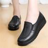 Fashion New Women's Single Shoes Genuine Leather Wedge Heel Women's Shoes Soft Sole Middle-aged Elderly Flat Cowhide Mother's Shoes