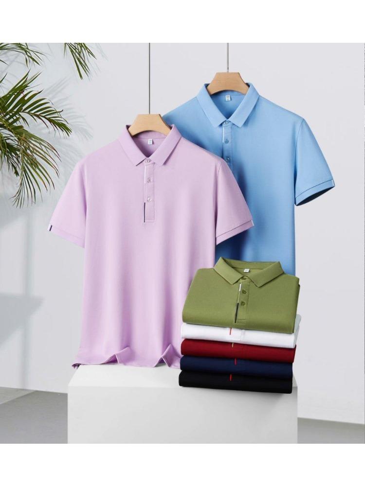 Однотонная футболка Летняя мужская и женская с лацканами и короткими рукавами YG-188