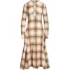 Платье женское Polo в клетку из хлопка с вырезом хенли, расклешенным подолом и длинными рукавами 211887747-001