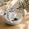 Santorini Home Decor Conch Storage Bowl, Desk Decorative Tray, Exquisite Greek Key Holder Tray Island Charm for Keys Jewelry Coins Small Organizer