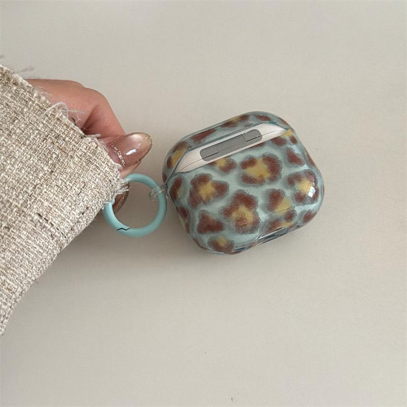 Simple transparent blue brown leopard print AirPods 1 generation bluetooth headset case for AirPods 1 generation pro1