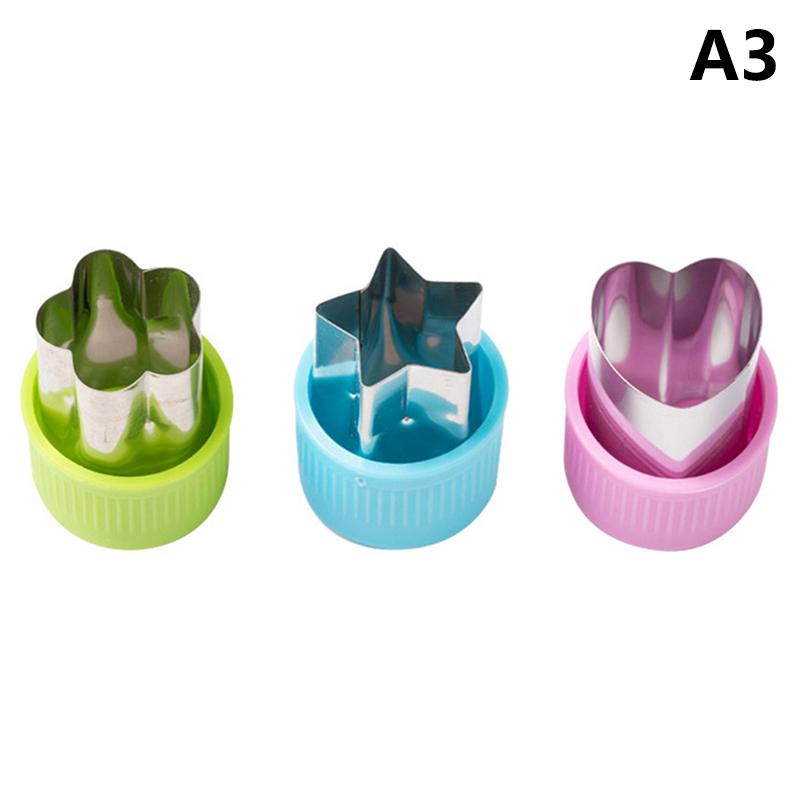3Pcs/Set Star Heart Shape Vegetables Cutter Plastic Handle Portable Cook Tools