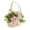 Small Imitation Rattan Woven Basket Mini Flower Basket for Wedding  Aesthetic Photography Props Decorative Container for Bedroom