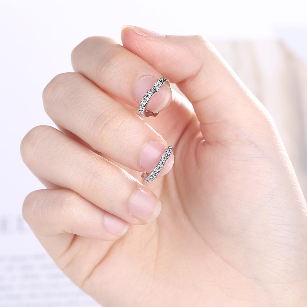 Серьги с прозрачным фианитом, женские, серебряные, 925 пробы, в форме сердца, серьги-кольца для женщин, свадебные, помолвочные, ювелирные украшения, подарок