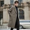 Осенне-зимнее двубортное двустороннее пальто мужское длинное шерстяное нейлоновое свободного кроя легкое роскошное двустороннее пальто мужское
